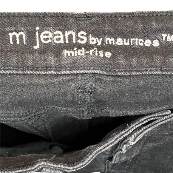 M Jeans by Maurices Jeans Mid Rise Black Raw Hem Size Small Short - Picture 5 of 7